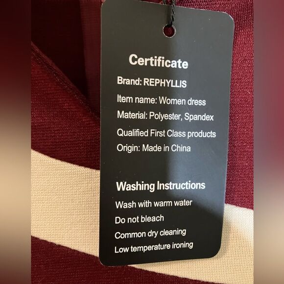 NWT Rephyllis short sleeve maroon and cream dress. Women’s size 2X. - Picture 8 of 8